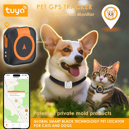 Mini 4G GPS Tracker for Dogs Cats with Health Monitor GPS Dog Fence Waterproof  Works with Any Collar Android iOS Universal