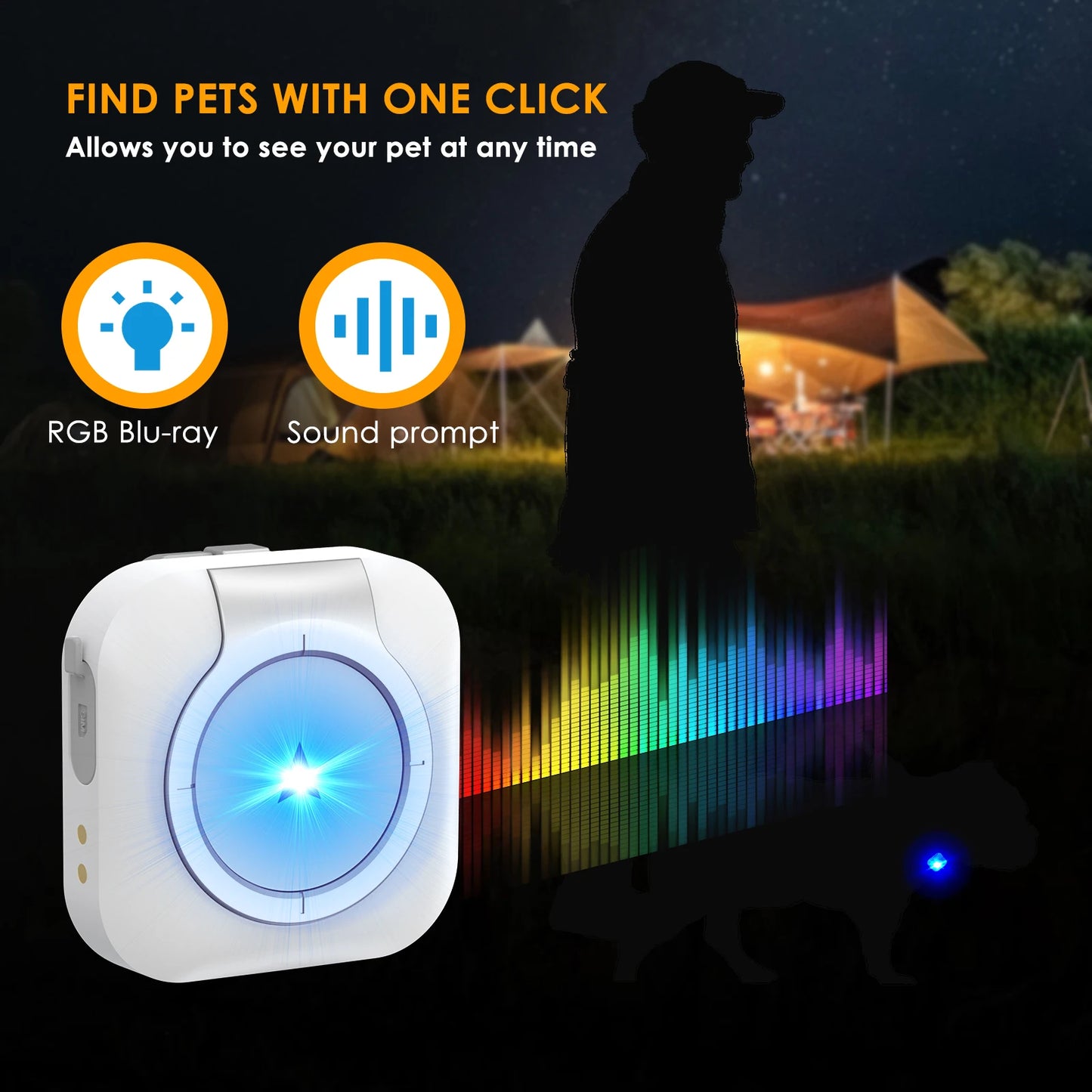 Mini 4G GPS Tracker for Dogs Cats with Health Monitor GPS Dog Fence Waterproof  Works with Any Collar Android iOS Universal