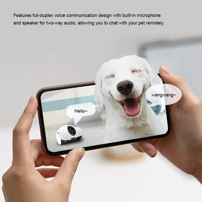 LMZOE Wifi Connection Pet Companion Laser Toy Food Treat Dispenser with Camera Cat Dog Toy Smart Companion Robot for Pets ﻿