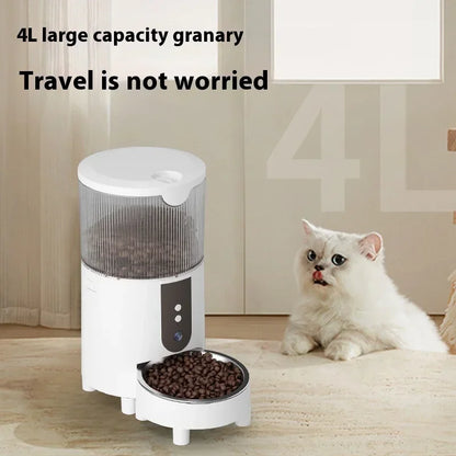 Electronic with Camera Dog Treat Dispenser Smart  Timed Cat Feeder Pet Safe Automatic Station