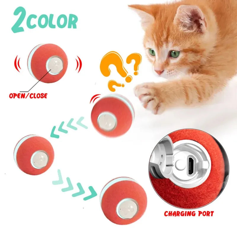 LMZOE Automatic Pet cat touch sensing rolling ball For cats chase play light Smart balls