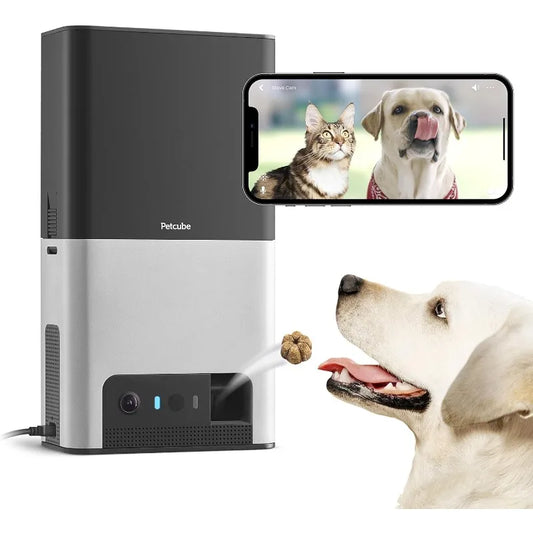 Petcube-Bites 2 Wi-Fi Pet Camera with Treat Dispenser and Alexa Built-in Camera for Dogs and Cats,160 Full-Room Night Vision Pet